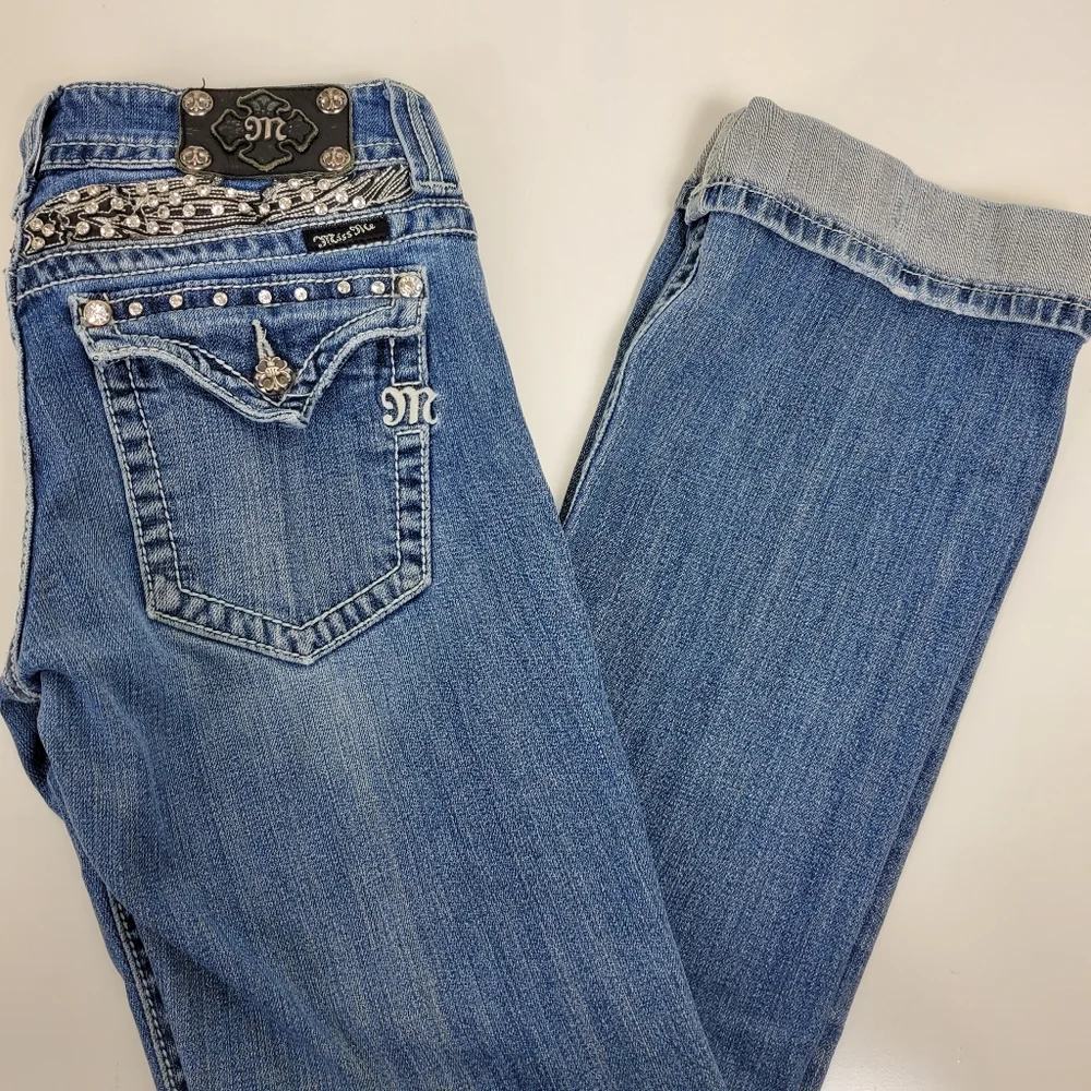 Miss Me rhinestone bling studded bootcut JP5011-3 jeans size 29